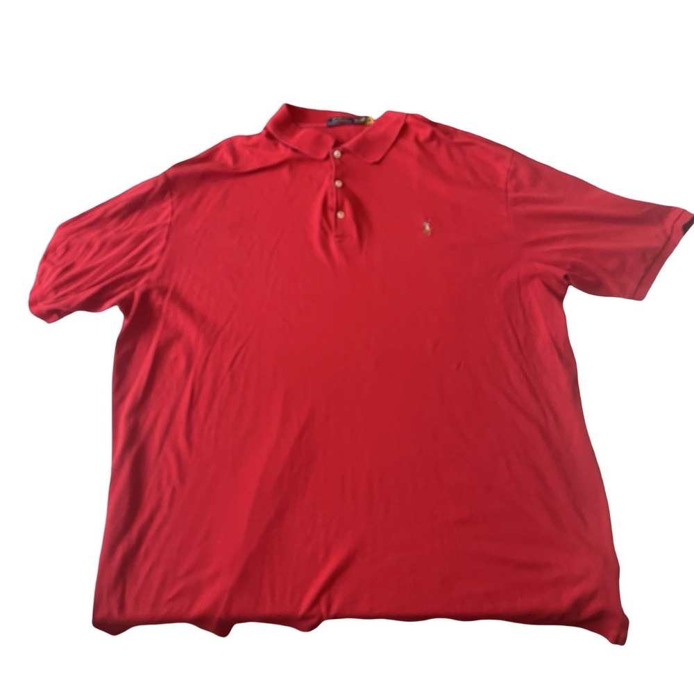 Polo Ralph Lauren Men's Size 3XLT Red Polo‎ Shirt Short Sleeve Logo 100% Cotton